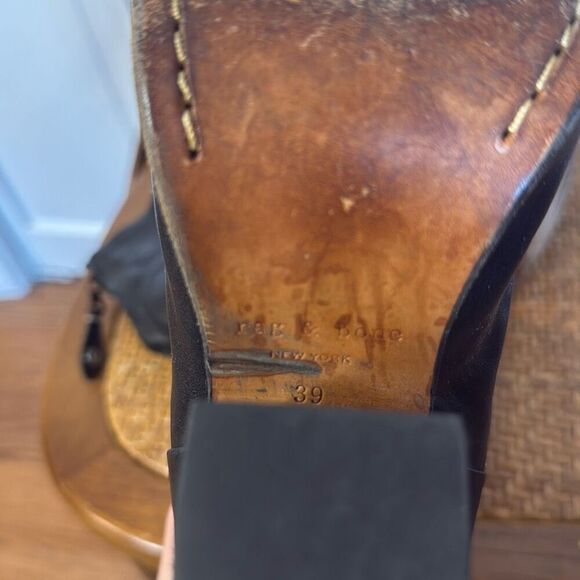 Rag & Bone classic Newbury black leather ankle booties size 39/9 - Picture 8 of 12